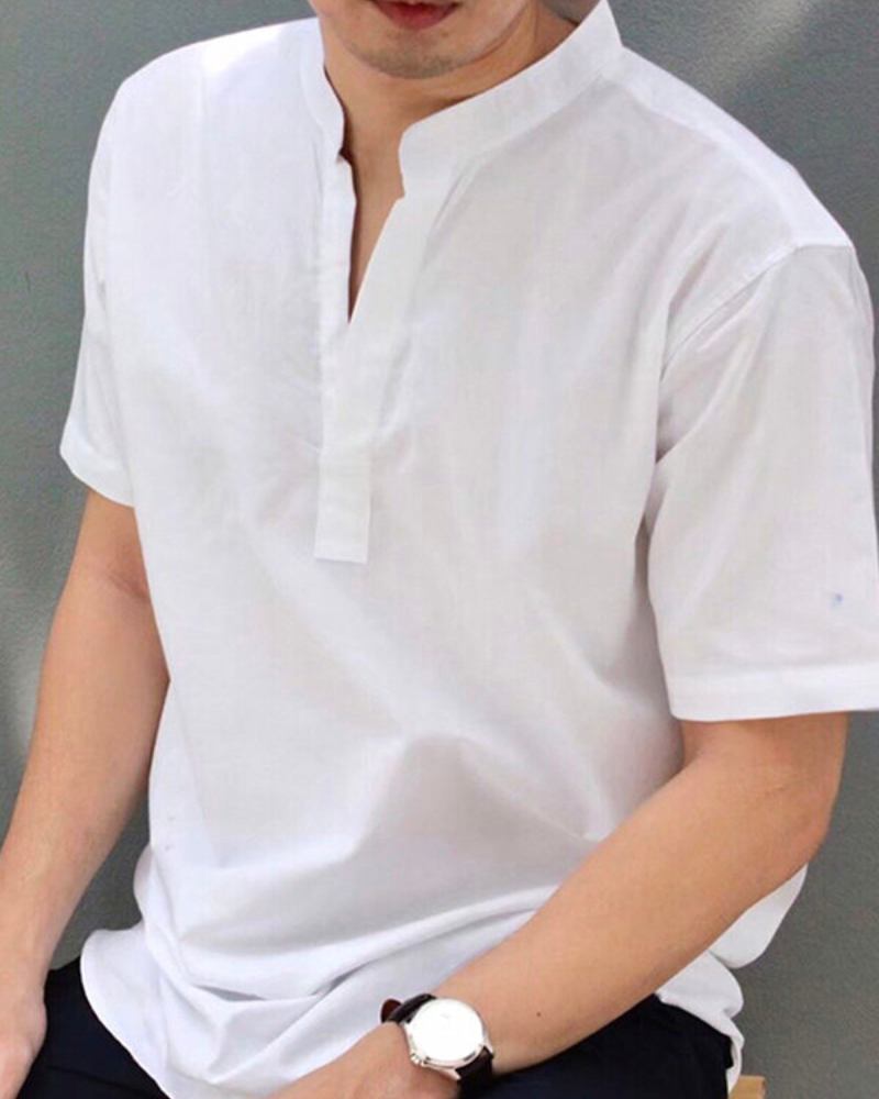 White Henley Shirt