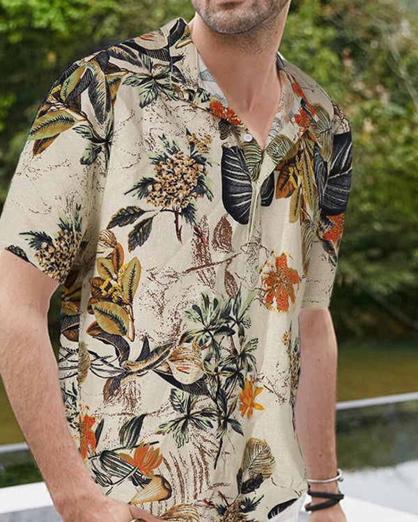 Botanical Print Shirt For Men