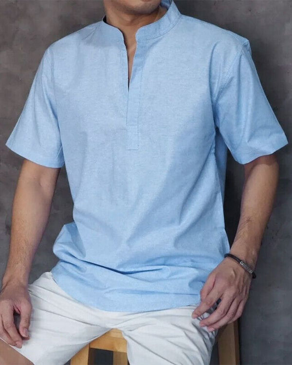 Men's Light Blue Henley Shirt