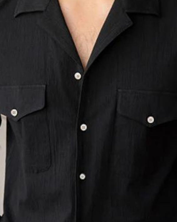 Men's Essential Black Button-Down