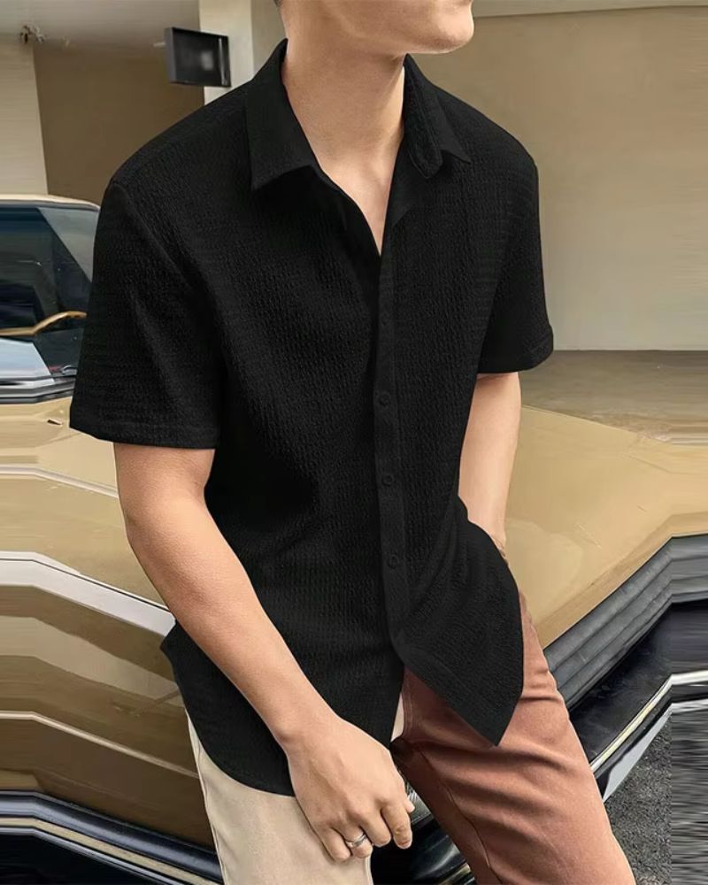 Eclipse Black Luxe Textured Shirt