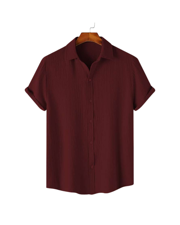 Benedict Maroon Textured Shirt