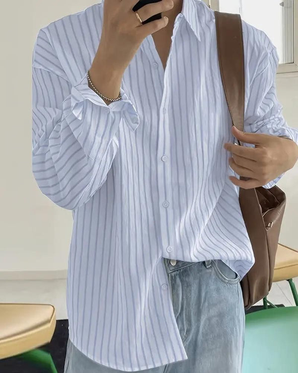 Men's Modern Striped Business Casual Shirt