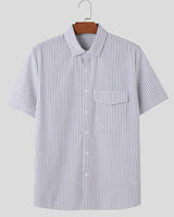 White Gray Stripes Shirt For Men