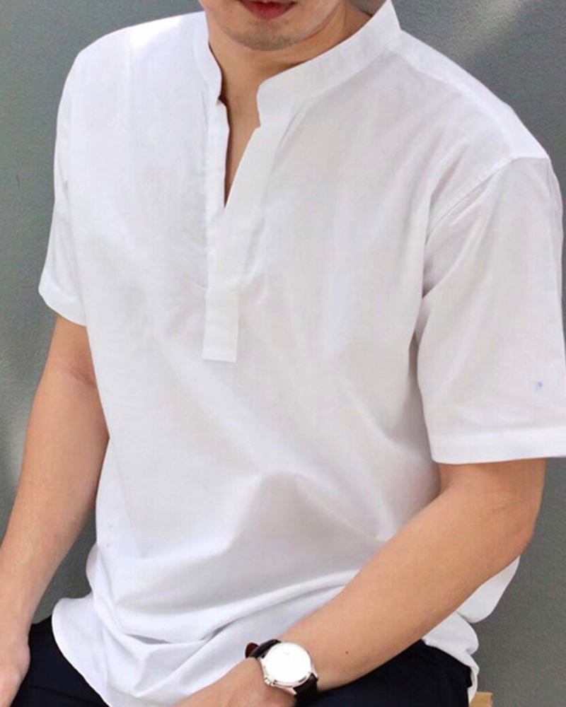 White Henley Shirt 