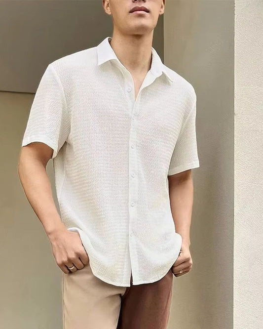 Classic White Breeze Textured Shirt